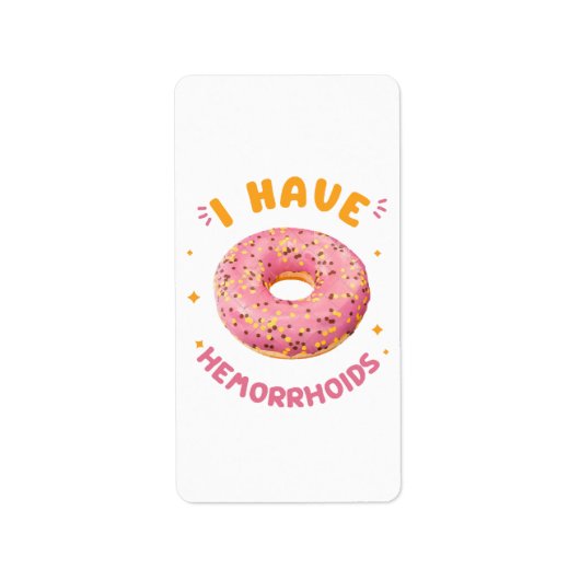 Ich habe Hämorrhoiden Adressaufkleber (Vorne)