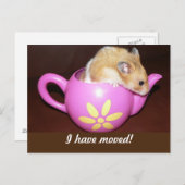 Ich habe Hamster umgezogen Ankündigungspostkarte (Vorne/Hinten)