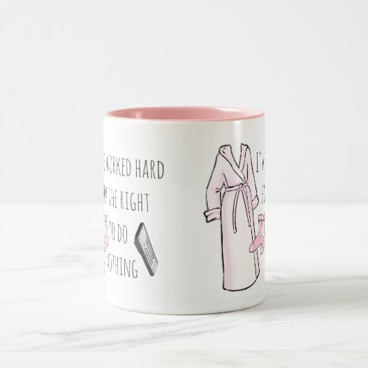 Ich habe hart gearbeitet, um nichts Funny Slogan z Zweifarbige Tasse (Mittel)