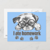 Ich habe Hausaufgaben gegessen Postkarte (Vorne/Hinten)
