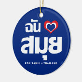 Ich habe Herz (Koh Samui Liebe Thailand) Keramikornament (Links)