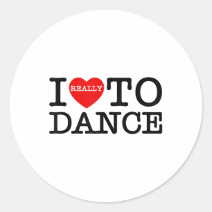 Ich habe Herz Liebe Tanz Spaß Tanz Valentinstag Te Runder Aufkleber