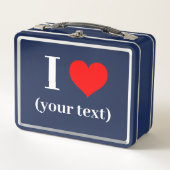 ICH HABE HERZEN! Metal Lunchbox - Blau - Custom (Vorderseite)