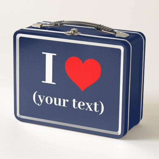 ICH HABE HERZEN! Metal Lunchbox - Blau - Custom (Vorderseite)