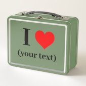ICH HABE HERZEN! Metal Lunchbox - grün (Vorderseite)