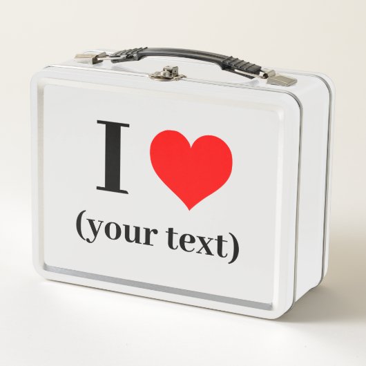 ICH HABE HERZEN! Metalldose - weiß Metall Brotdose (Vorderseite)