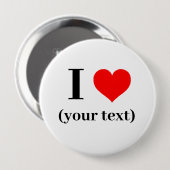 ICH HABE HERZEN! Round-Button - Riesig, 14 Zoll - Button (Vorne & Hinten)
