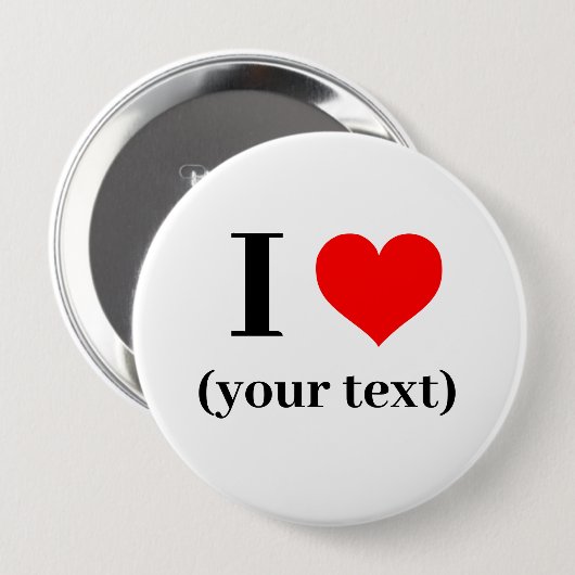 ICH HABE HERZEN! Round-Button - Riesig, 14 Zoll - Button (Vorne & Hinten)
