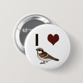 Ich habe Herzspatzen Button (Vorne & Hinten)