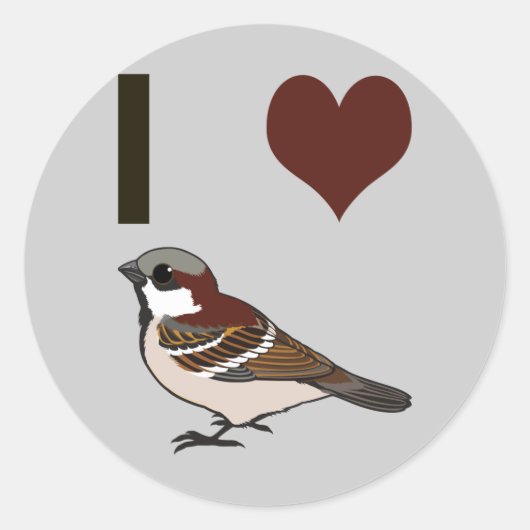 Ich habe Herzspatzen Runder Aufkleber (Vorderseite)