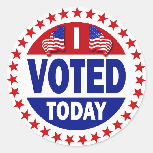 Ich habe heute abgestimmt runder aufkleber (Vorderseite)