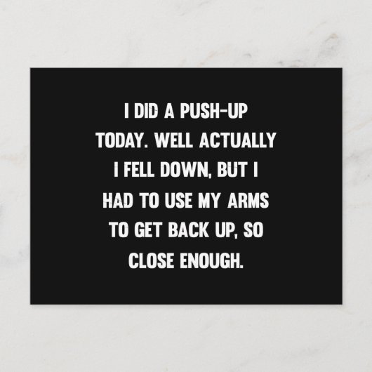 Ich habe heute einen Aufschub gemacht. Nun, ich bi Postkarte (Vorderseite)