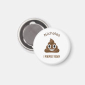 Ich habe heute Emoji mit Namen Gekackt Magnet (Vorderseite/Rückseite)