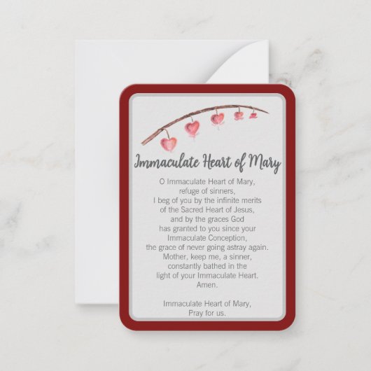 "Ich habe heute für dich gelobt" Unbeflecktes Herz Mitteilungskarte (Vorderseite)