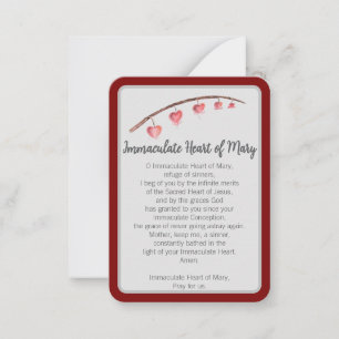 "Ich habe heute für dich gelobt" Unbeflecktes Herz Mitteilungskarte