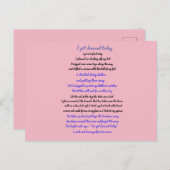 Ich habe heute Gedicht got Postkarte (Vorne/Hinten)