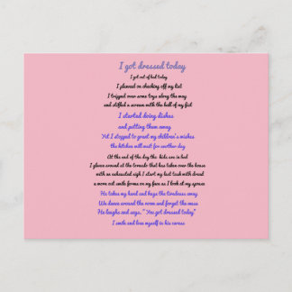 Ich habe heute Gedicht got Postkarte