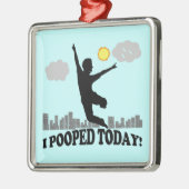 Ich habe heute Gekackt Silbernes Ornament (Links)