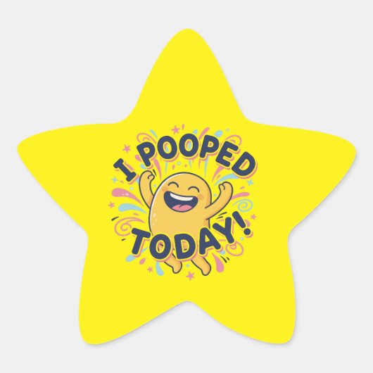 ICH HABE HEUTE GEPUPST - Stern Sticker (Vorderseite)