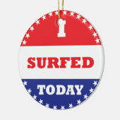 Ich habe heute gesurft keramik ornament (Links)