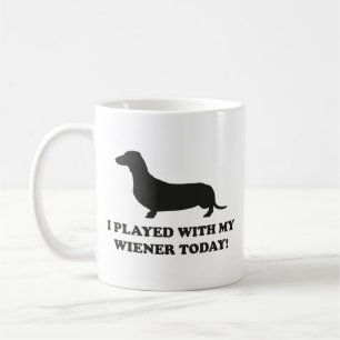 Ich habe heute mit meiner Dackel mit der Kaffee-Ta Kaffeetasse