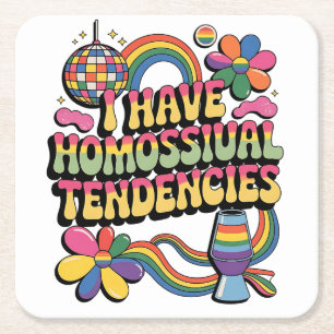 Ich habe homosexuelle Tendenzen LGBT Prix Monat Rechteckiger Pappuntersetzer