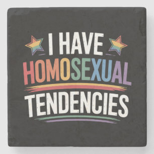 Ich habe homosexuelle Tendenzen LGBTQ Pride Rainbo Steinuntersetzer