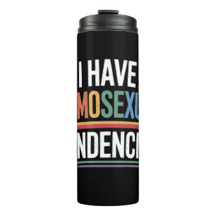 Ich habe homosexuelle Tendenzen LGBTQ Stolz Regenb Thermosbecher