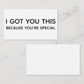 Ich habe Ihnen das Got, weil Sie etwas Besonderes  Begleitkarte (Vorne/Hinten)