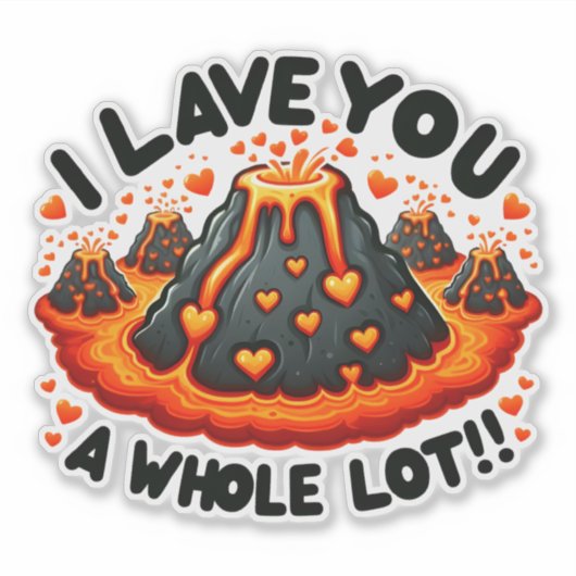 Ich habe Ihnen eine ganz Niedliche Vulkanlandschaf Aufkleber (Vorderseite)