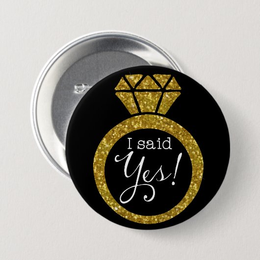 Ich habe ja gesagt! Goldring Bride-to-be-Button Button (Vorne & Hinten)