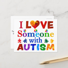 Ich habe jemanden mit AUTISM Liebe Postkarte