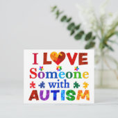 Ich habe jemanden mit AUTISM Liebe Postkarte (Stehend Vorderseite)