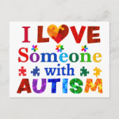 Ich habe jemanden mit AUTISM Liebe Postkarte (Vorderseite)