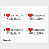 Ich habe jemanden mit Mito Liebe Rechteckiger Aufkleber (Blatt)