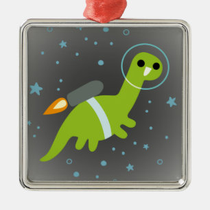 "Ich habe Jetpack!" FliegenBrontosaurus mit Silbernes Ornament