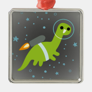 "Ich habe Jetpack!" FliegenBrontosaurus mit Silbernes Ornament