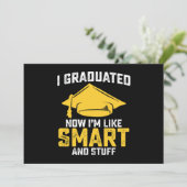 Ich habe jetzt mein Studium als clever und fleißig Einladung (Stehend Vorderseite)