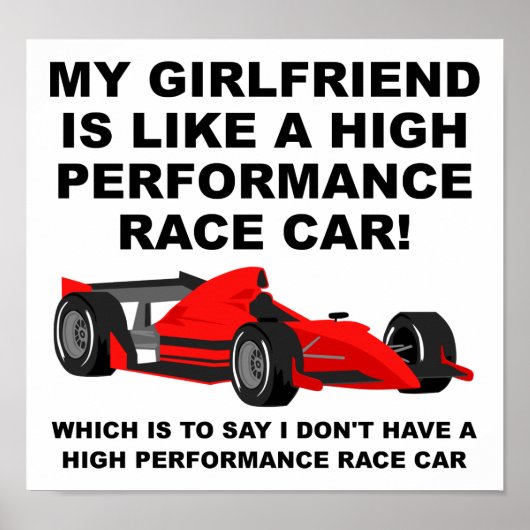 Ich habe kein Girlfriend Funny Sign Poster (Vorne)