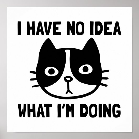 Ich habe keine Ahnung, was ich mit Katze mache Poster (Vorne)