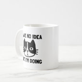 Ich habe keine Ahnung, was ich mit lustiger Katze Kaffeetasse (Vorderseite Links)