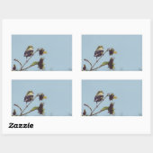 Ich habe kleine Besucher. #bird #nature #willife Rechteckiger Aufkleber (Blatt)