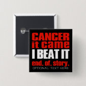 Ich habe Krebs besiegt, Krebs frei, Krebs-Überlebe Button (Vorne & Hinten)