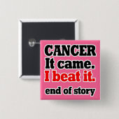 Ich habe Krebs besiegt.Krebsüberleben.Farbe anpass Button (Vorne & Hinten)