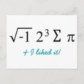 Ich habe Kuchen gegessen und es gefiel mir! Math S Postkarte (Vorderseite)