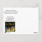 Ich habe leuchtende Weihnachtshäuser verschoben Postkarte (Rückseite)