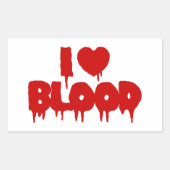 ICH HABE [LIEBE] BLUT RECHTECKIGER AUFKLEBER (Vorderseite)