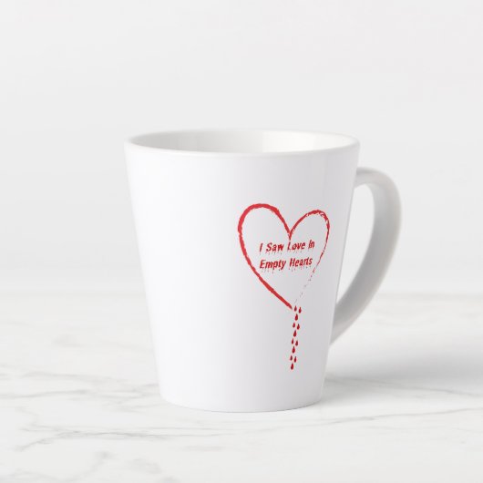 Ich habe Liebe im leeren Herz-Design gesehen 3 Milchtasse (Rechte Ecke)