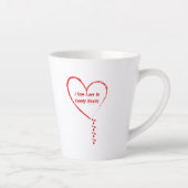 Ich habe Liebe im leeren Herz-Design gesehen 3 Milchtasse (Rechts)