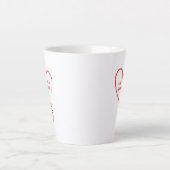 Ich habe Liebe im leeren Herz-Design gesehen 3 Milchtasse (Vorderseite)